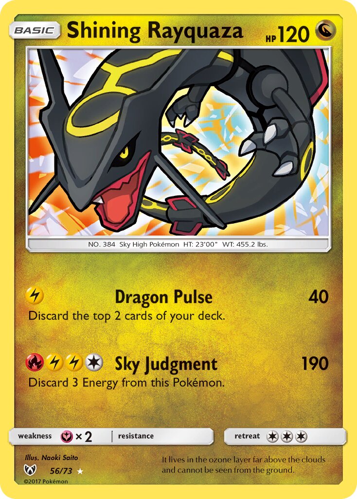Shining Rayquaza 056/73 — Shining Legends (English Pokémon TCG card)
