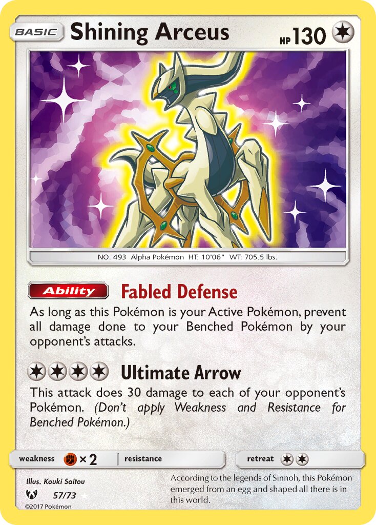 Shining Arceus 057/73 — Shining Legends (English Pokémon TCG card)