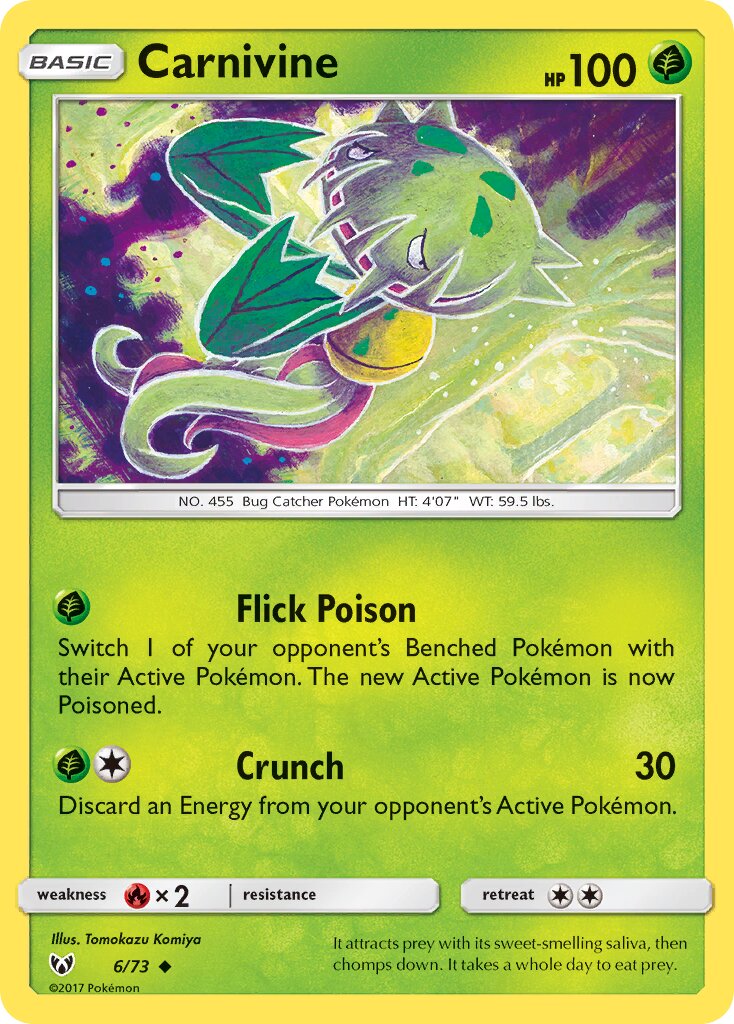 Carnivine 006/73 — Shining Legends (English Pokémon TCG card)