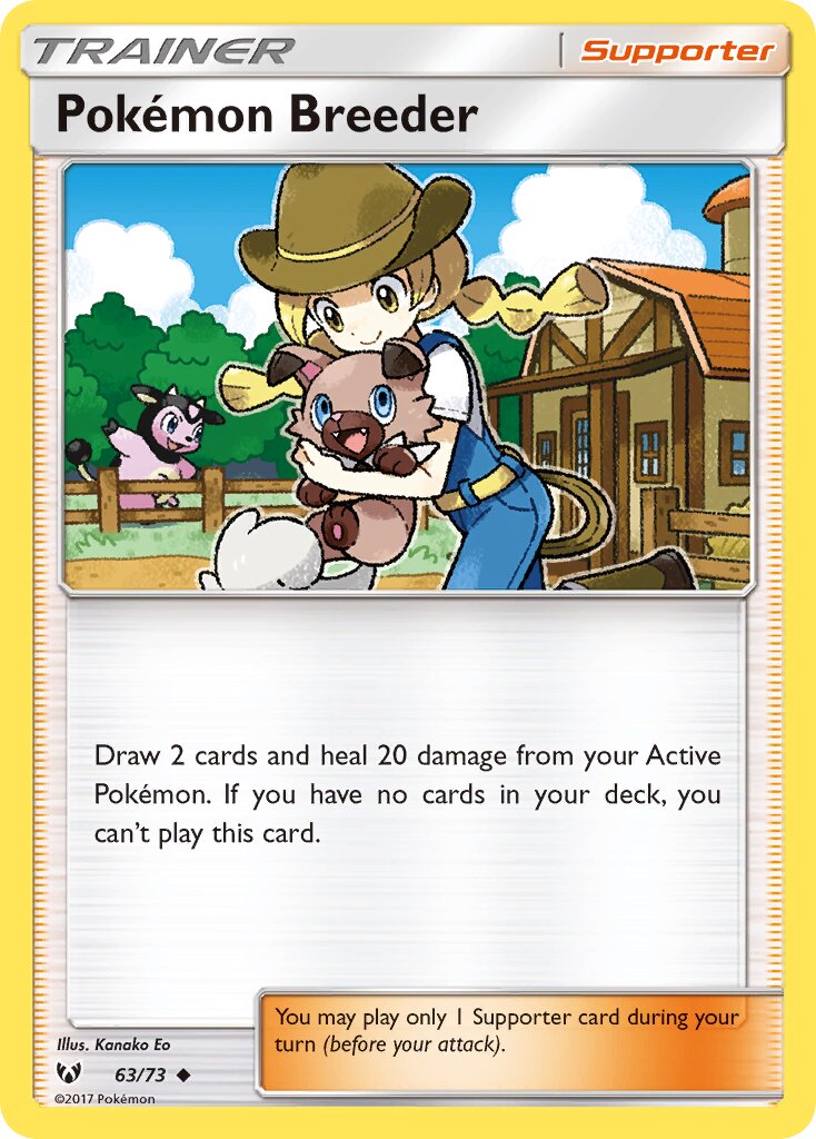 Pokémon Breeder 063/73 — Shining Legends (English Pokémon TCG card)