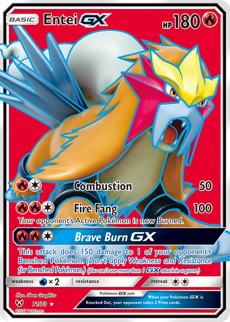 Entei-GX 071/73 — Shining Legends (English Pokémon TCG card)
