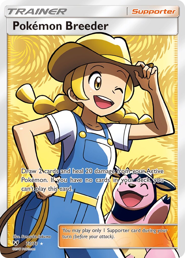 Pokémon Breeder 073/73 — Shining Legends (English Pokémon TCG card)