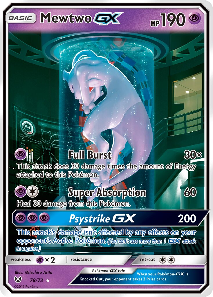 Mewtwo-GX 078/73 — Shining Legends (English Pokémon TCG card)