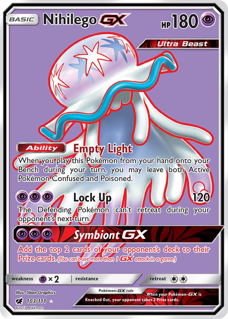 Nihilego-GX 103/111 — Crimson Invasion (English Pokémon TCG card)