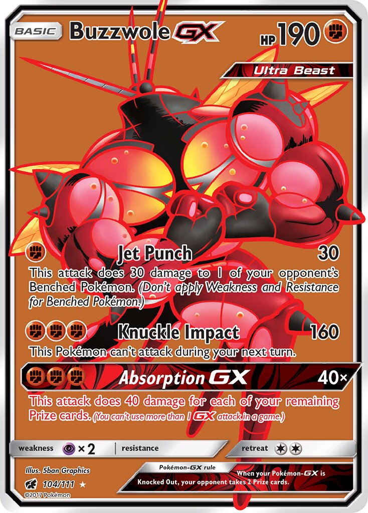 Buzzwole-GX 104/111 — Crimson Invasion (English Pokémon TCG card)