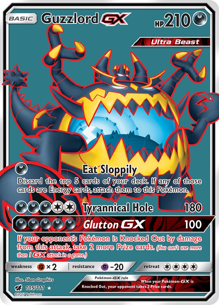 Guzzlord-GX 105/111 — Crimson Invasion (English Pokémon TCG card)