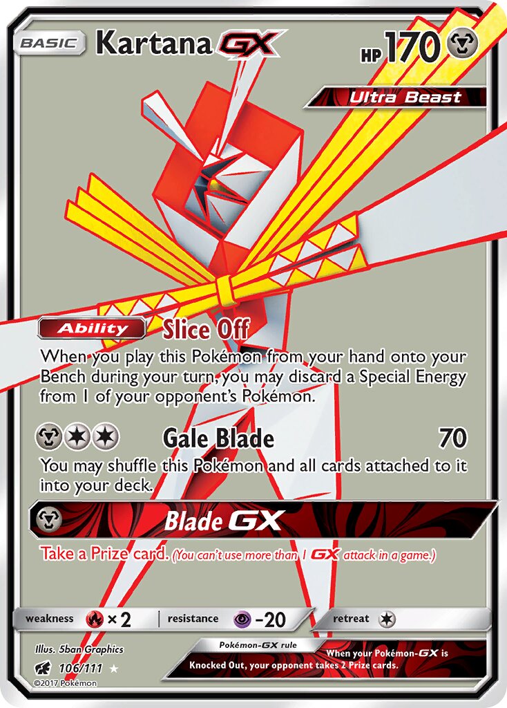 Kartana-GX 106/111 — Crimson Invasion (English Pokémon TCG card)