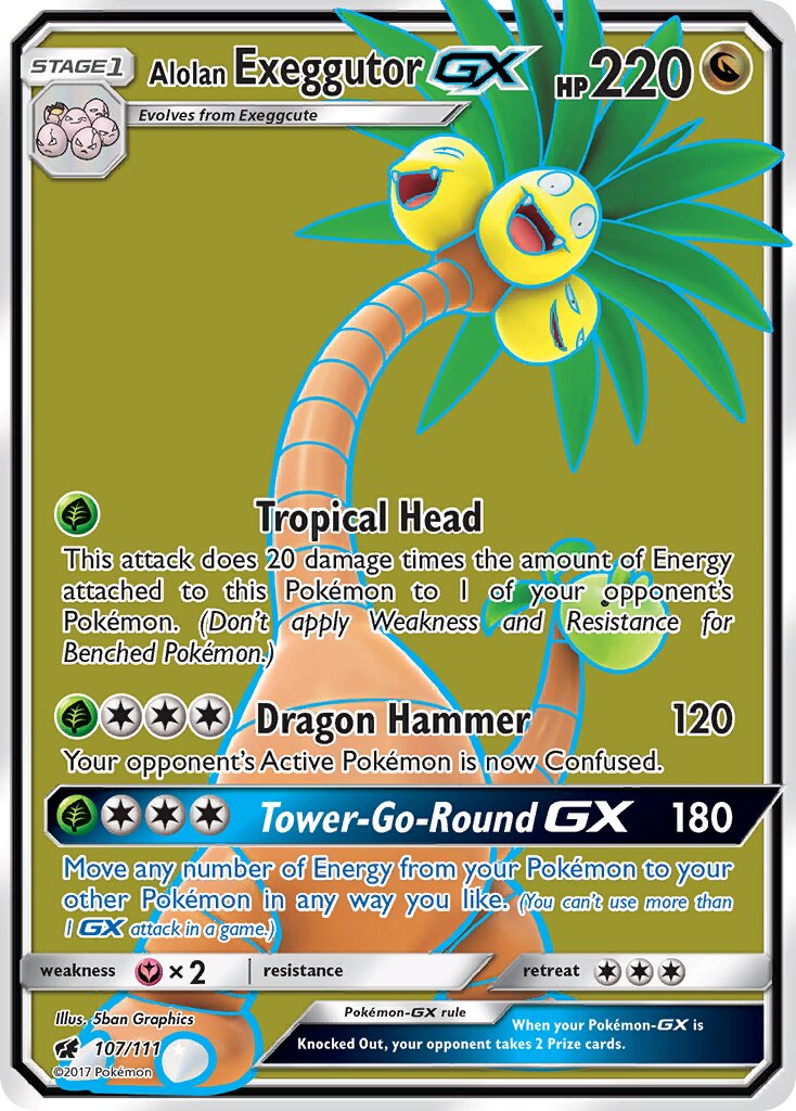 Alolan Exeggutor-GX 107/111 — Crimson Invasion (English Pokémon TCG card)