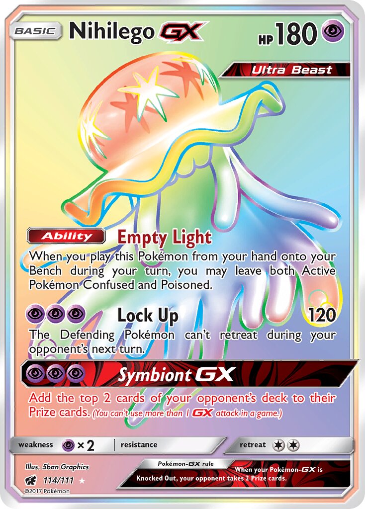 Nihilego-GX 114/111 — Crimson Invasion (English Pokémon TCG card)
