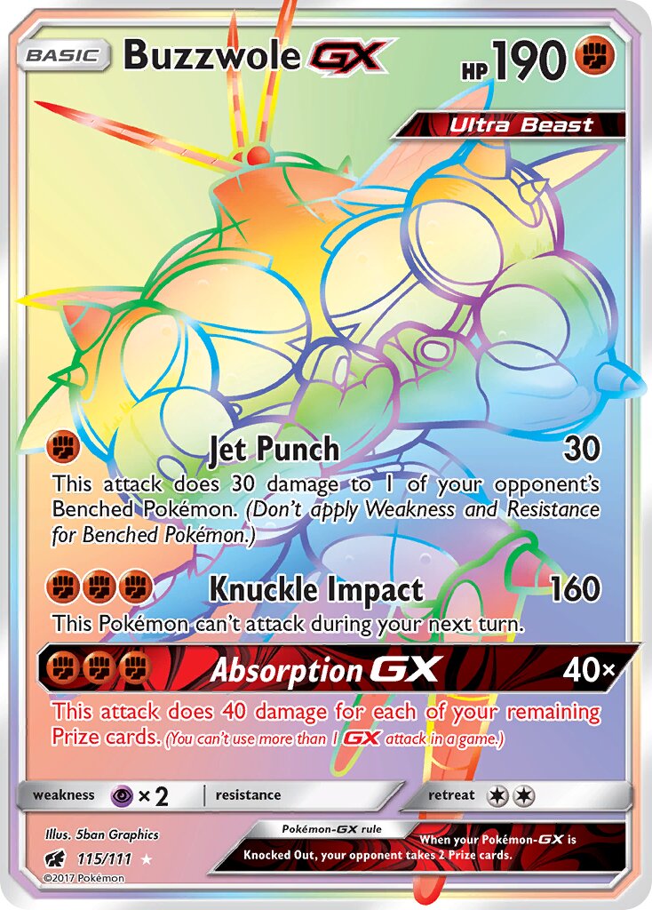 Buzzwole-GX 115/111 — Crimson Invasion (English Pokémon TCG card)