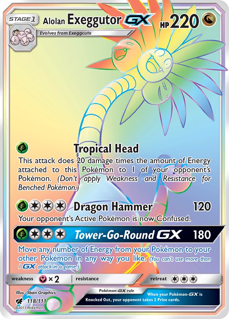 Alolan Exeggutor-GX 118/111 — Crimson Invasion (English Pokémon TCG card)