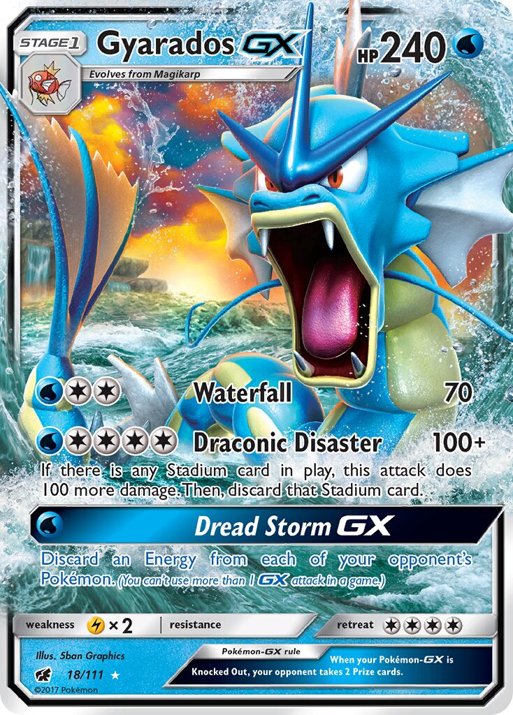 Gyarados-GX 018/111 — Crimson Invasion (English Pokémon TCG card)