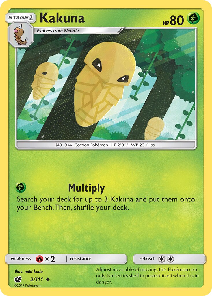 Kakuna 002/111 — Crimson Invasion (English Pokémon TCG card)