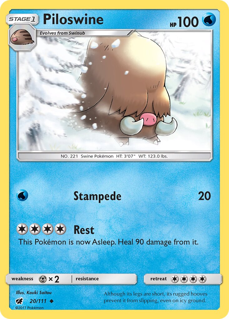 Piloswine 020/111 — Crimson Invasion (English Pokémon TCG card)