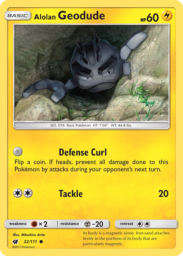 Alolan Geodude 032/111 — Crimson Invasion (English Pokémon TCG card)