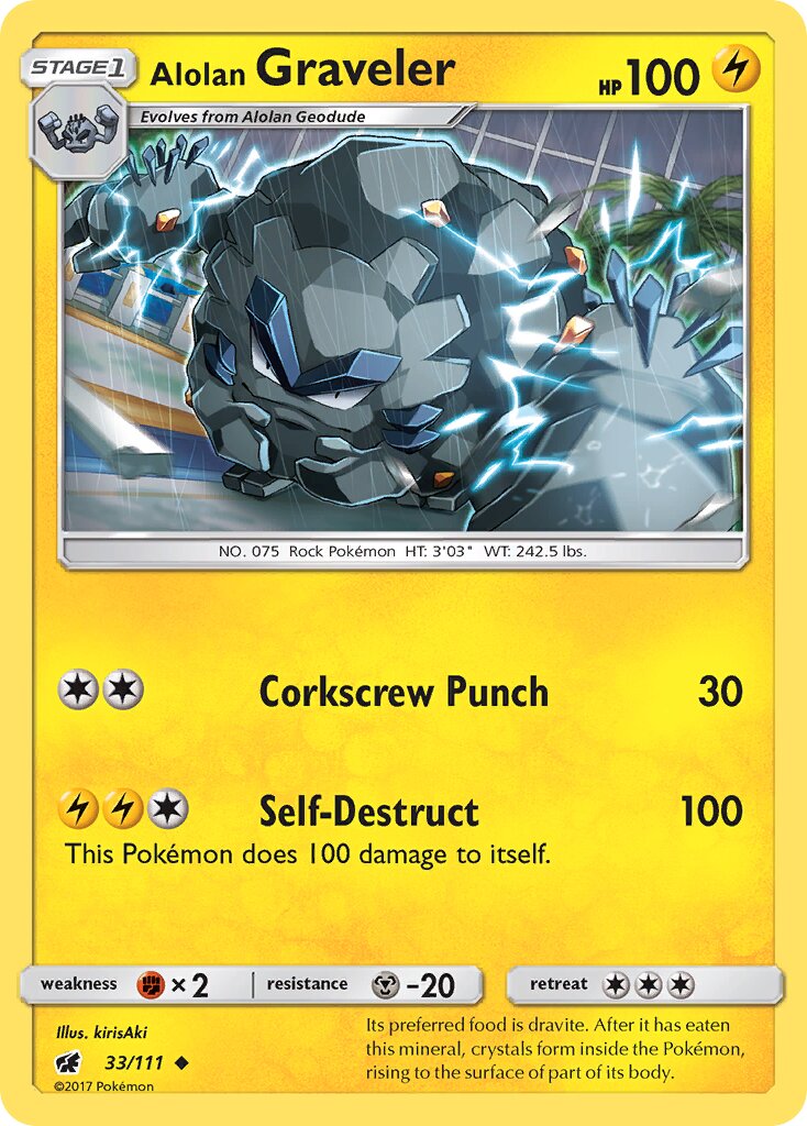Alolan Graveler 033/111 — Crimson Invasion (English Pokémon TCG card)