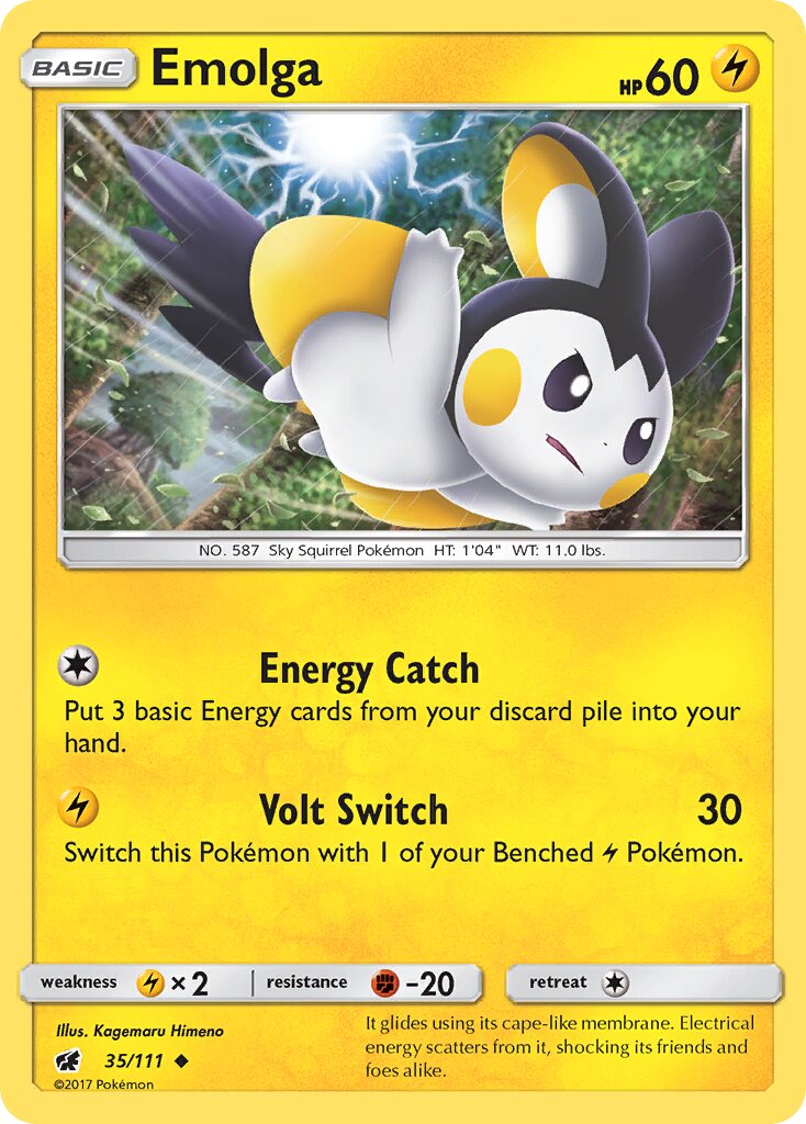 Emolga 035/111 — Crimson Invasion (English Pokémon TCG card)