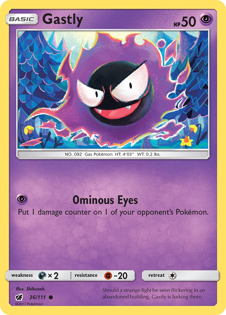 Gastly 036/111 — Crimson Invasion (English Pokémon TCG card)