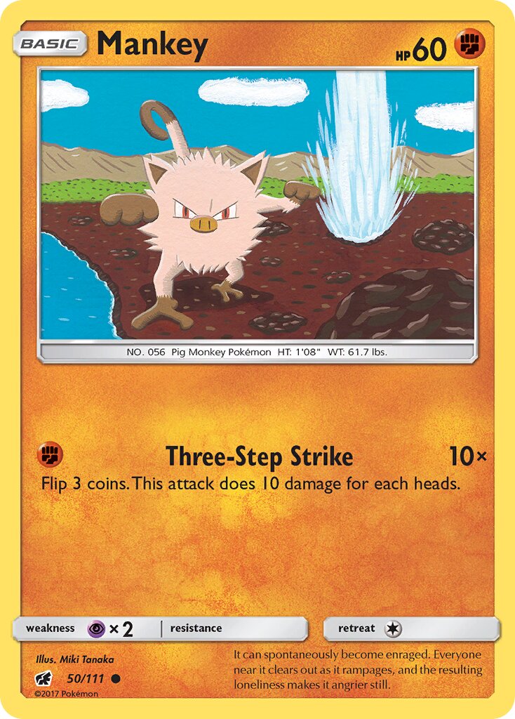Mankey 050/111 — Crimson Invasion (English Pokémon TCG card)