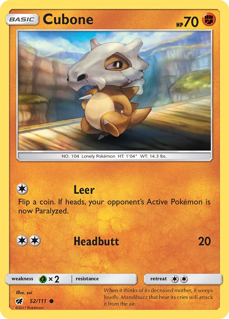 Cubone 052/111 — Crimson Invasion (English Pokémon TCG card)