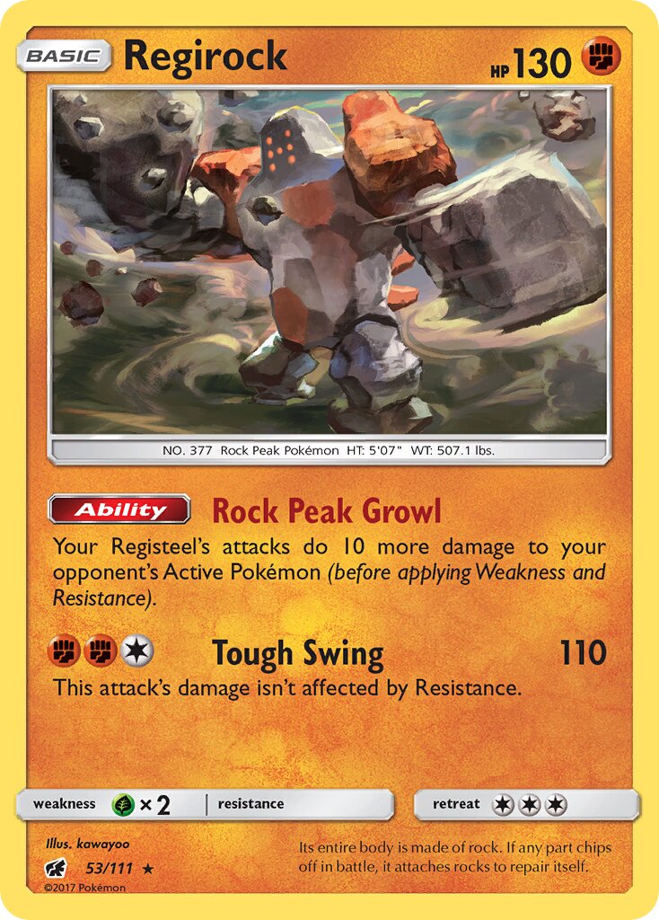Regirock 053/111 — Crimson Invasion (English Pokémon TCG card)