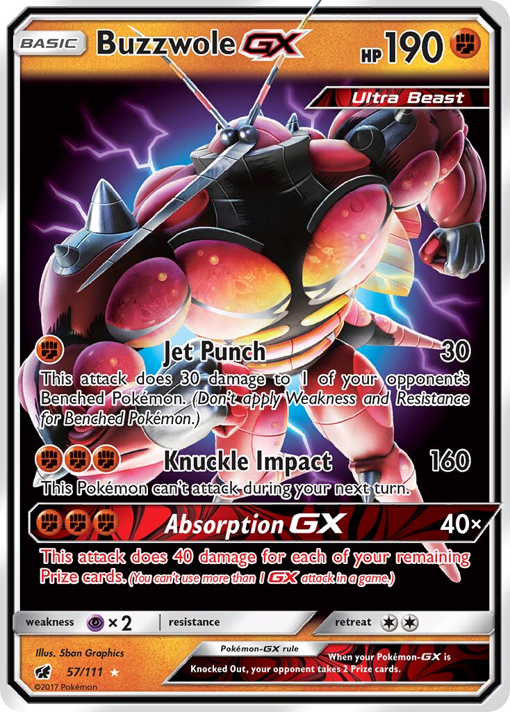Buzzwole-GX 057/111 — Crimson Invasion (English Pokémon TCG card)