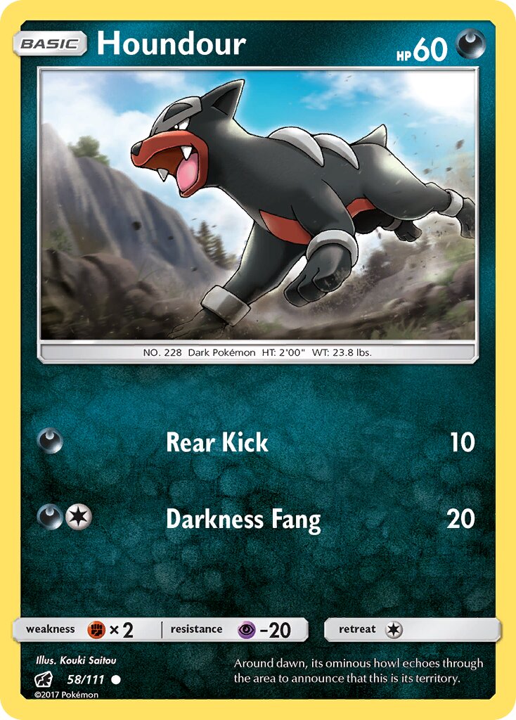Houndour 058/111 — Crimson Invasion (English Pokémon TCG card)