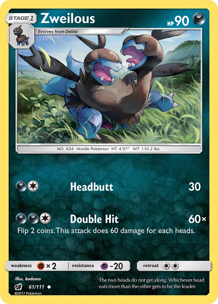 Zweilous 061/111 — Crimson Invasion (English Pokémon TCG card)