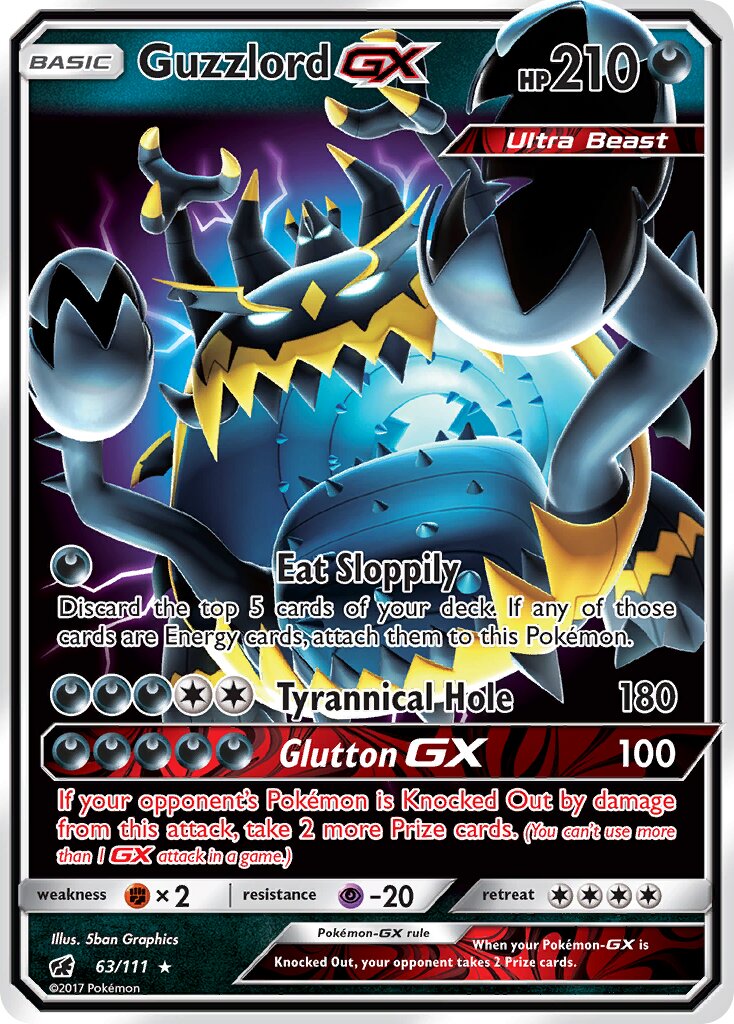 Guzzlord-GX 063/111 — Crimson Invasion (English Pokémon TCG card)
