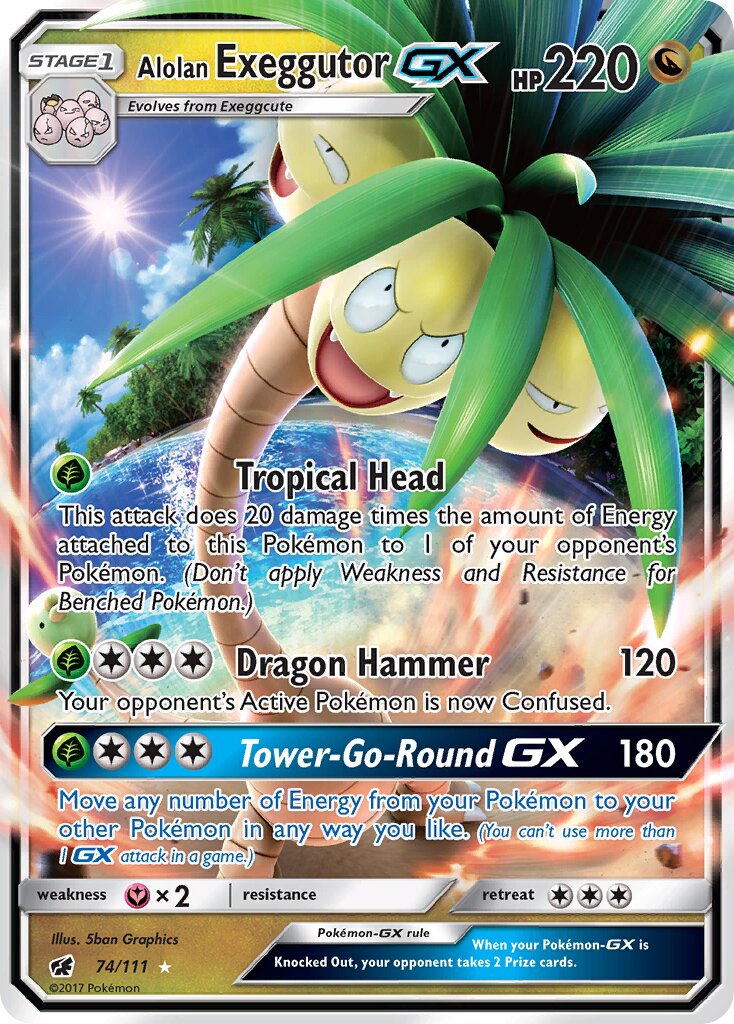 Alolan Exeggutor-GX 074/111 — Crimson Invasion (English Pokémon TCG card)