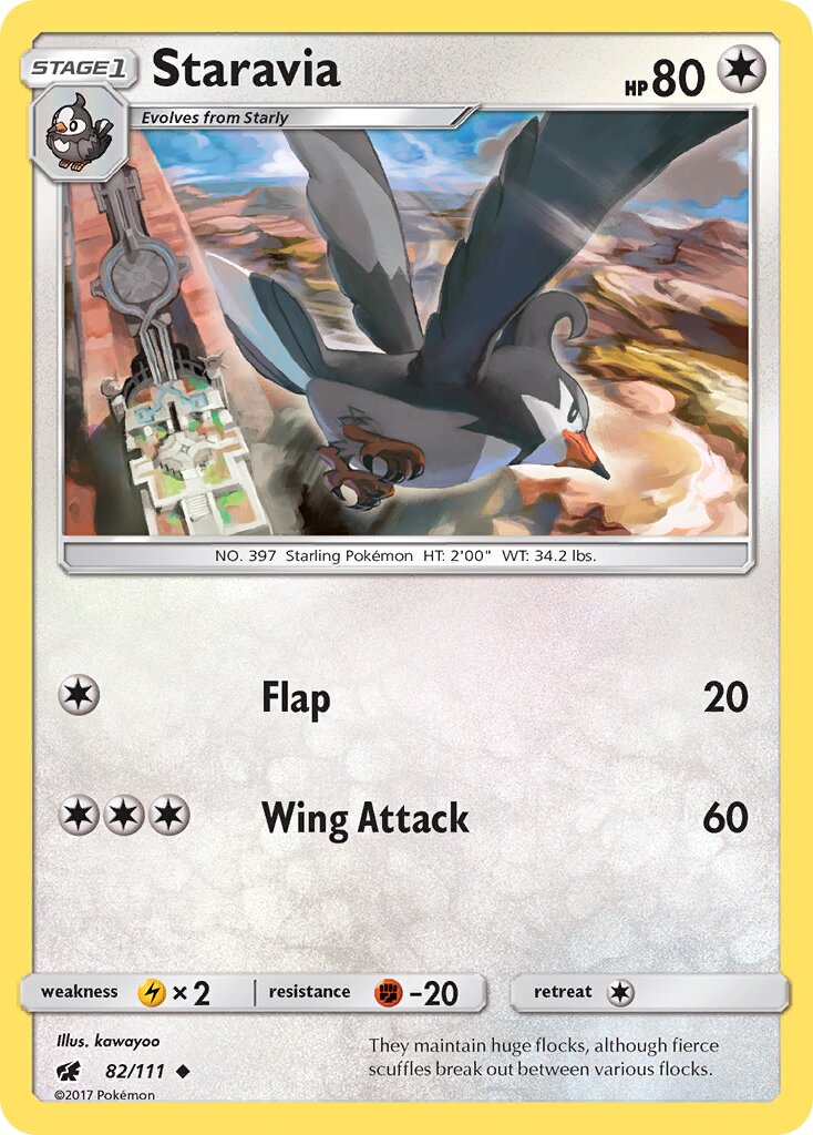 Staravia 082/111 — Crimson Invasion (English Pokémon TCG card)