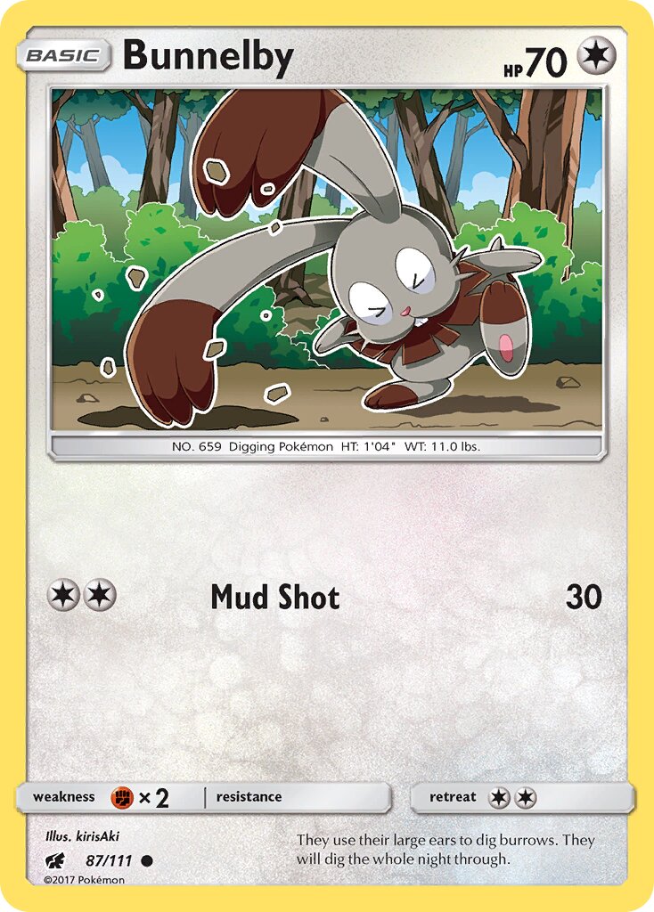 Bunnelby 087/111 — Crimson Invasion (English Pokémon TCG card)