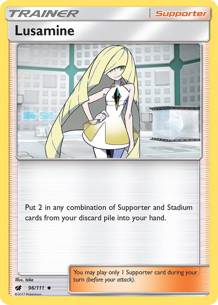 Lusamine 096/111 — Crimson Invasion (English Pokémon TCG card)