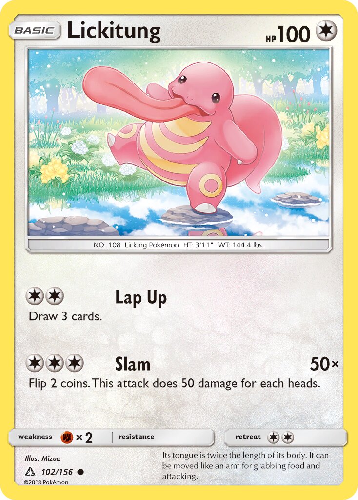 Lickitung 102/156 — Ultra Prism (English Pokémon TCG card)