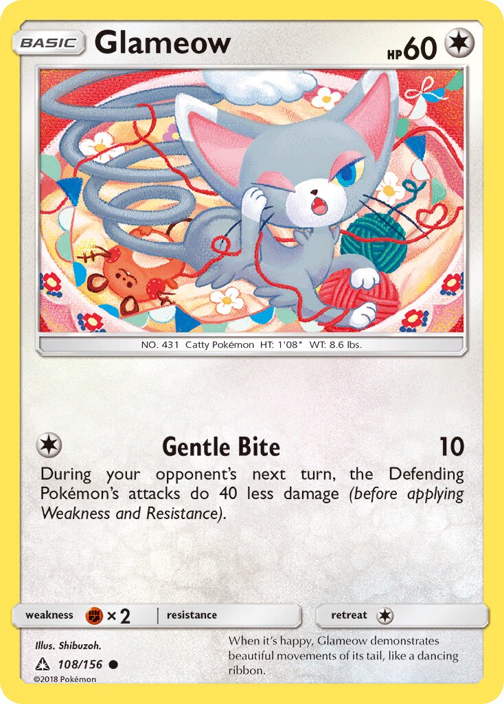 Glameow 108/156 — Ultra Prism (English Pokémon TCG card)
