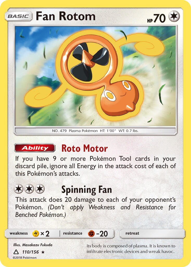 Fan Rotom 110/156 — Ultra Prism (English Pokémon TCG card)