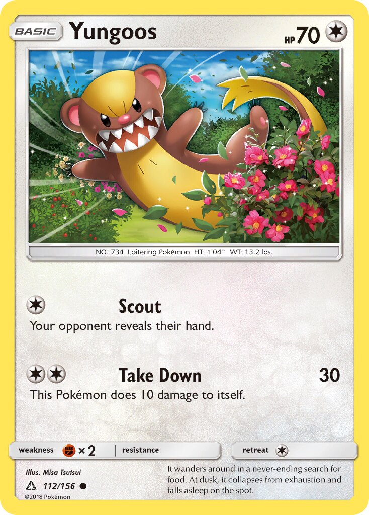 Yungoos 112/156 — Ultra Prism (English Pokémon TCG card)
