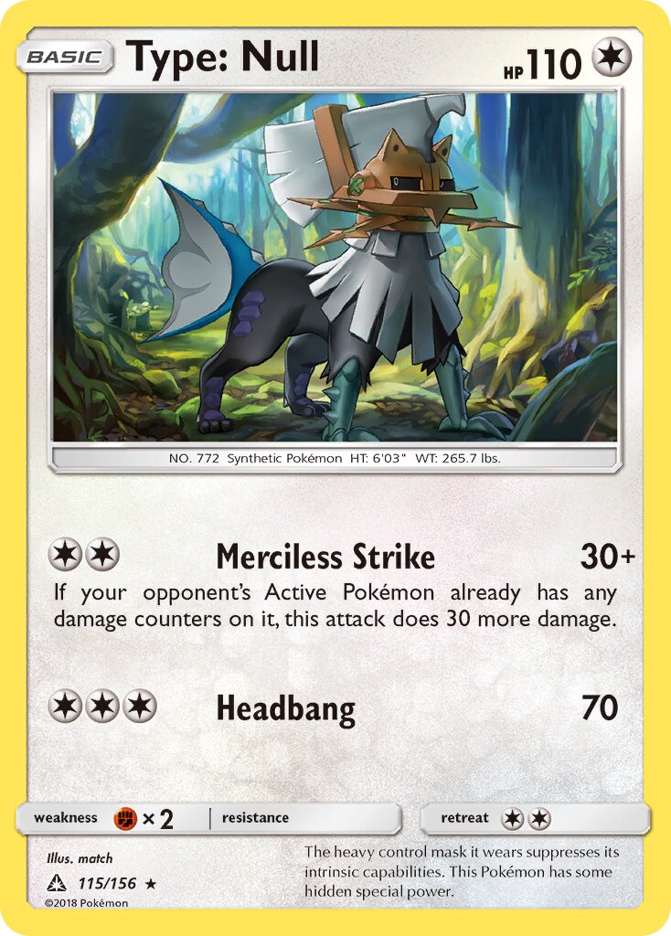Type: Null 115/156 — Ultra Prism (English Pokémon TCG card)