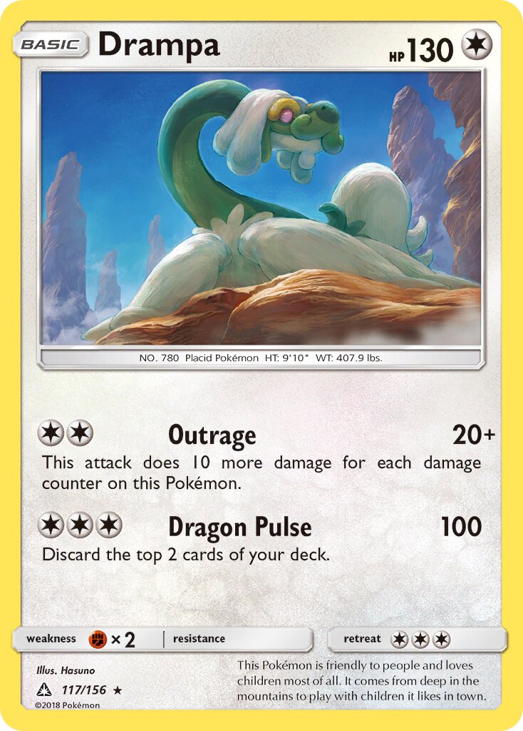 Drampa 117/156 — Ultra Prism (English Pokémon TCG card)