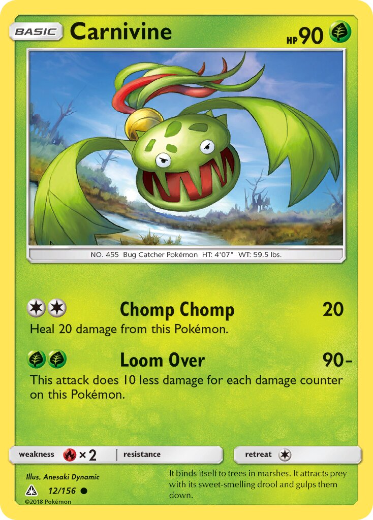 Carnivine 012/156 — Ultra Prism (English Pokémon TCG card)