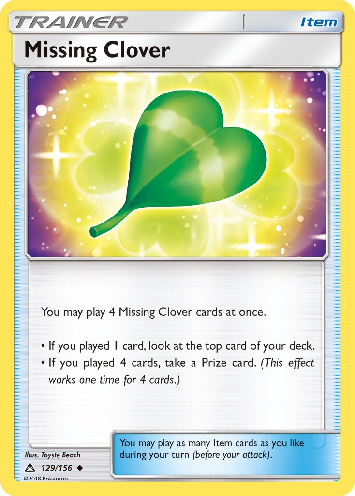 Missing Clover 129/156 — Ultra Prism (English Pokémon TCG card)