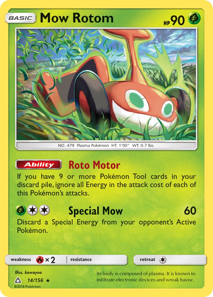 Mow Rotom 014/156 — Ultra Prism (English Pokémon TCG card)