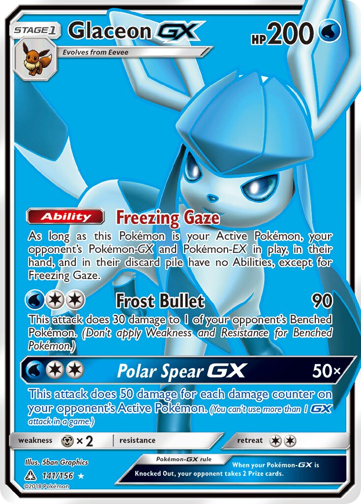 Glaceon-GX 141/156 — Ultra Prism (English Pokémon TCG card)