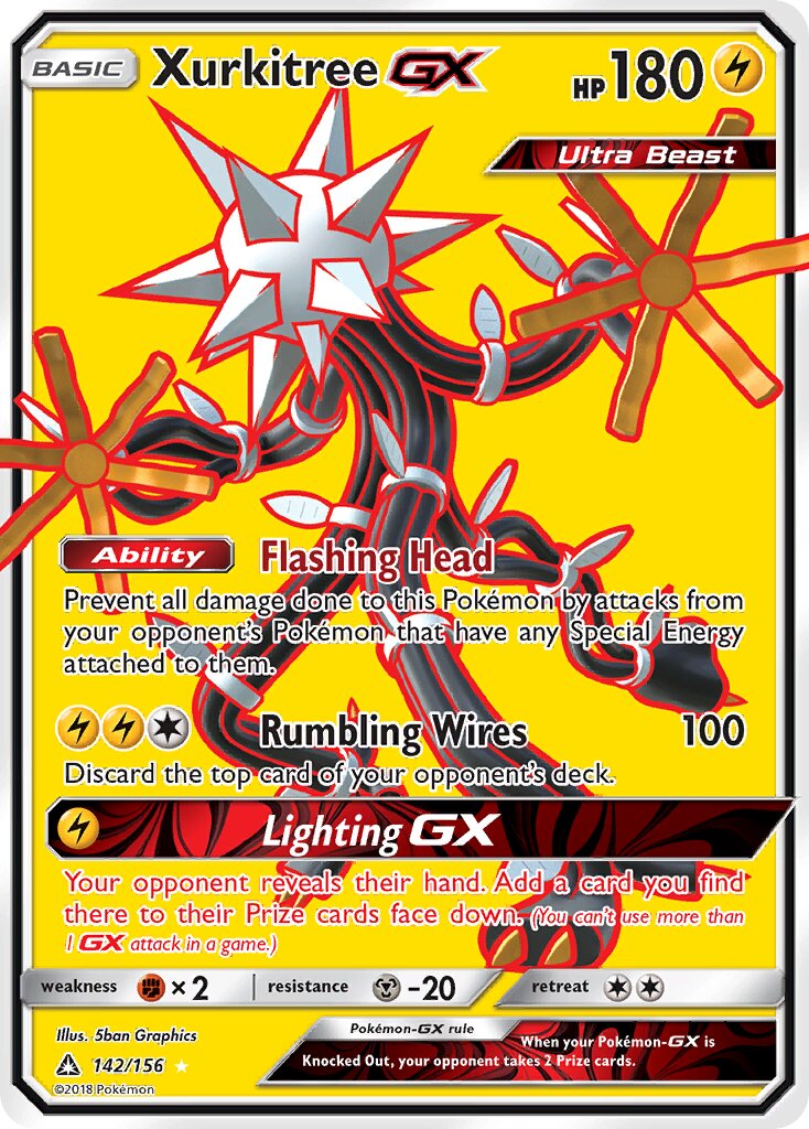 Xurkitree-GX 142/156 — Ultra Prism (English Pokémon TCG card)