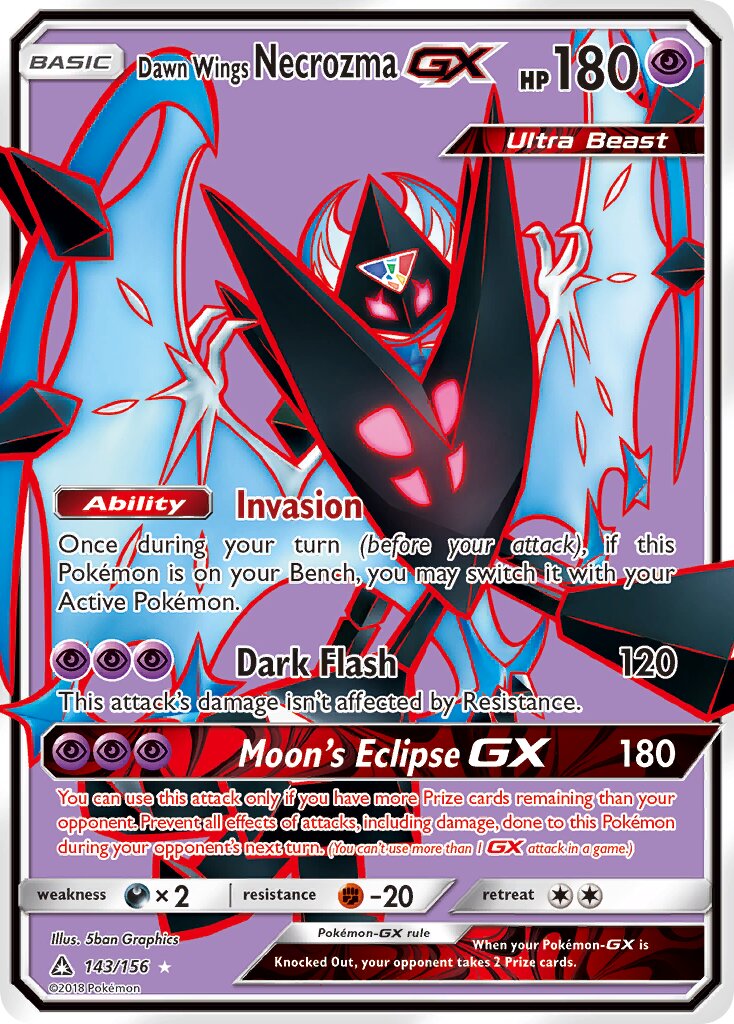Dawn Wings Necrozma-GX 143/156 — Ultra Prism (English Pokémon TCG card)