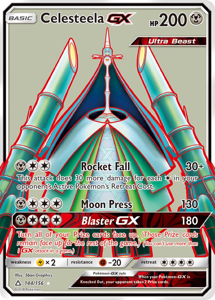 Celesteela-GX 144/156 — Ultra Prism (English Pokémon TCG card)