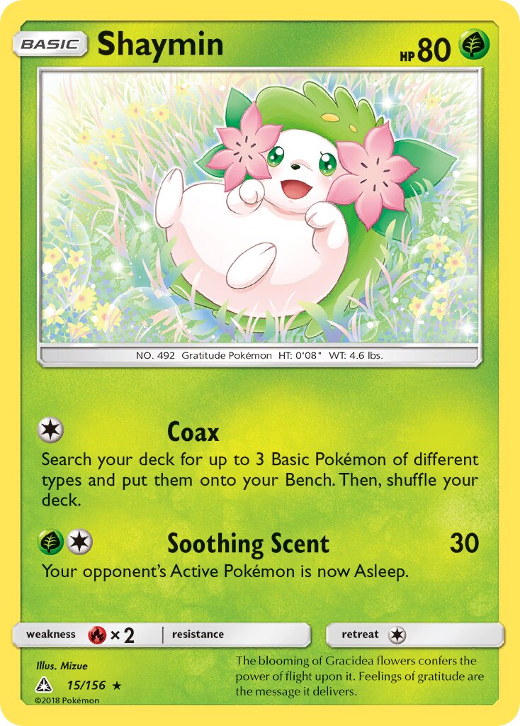 Shaymin 015/156 — Ultra Prism (English Pokémon TCG card)