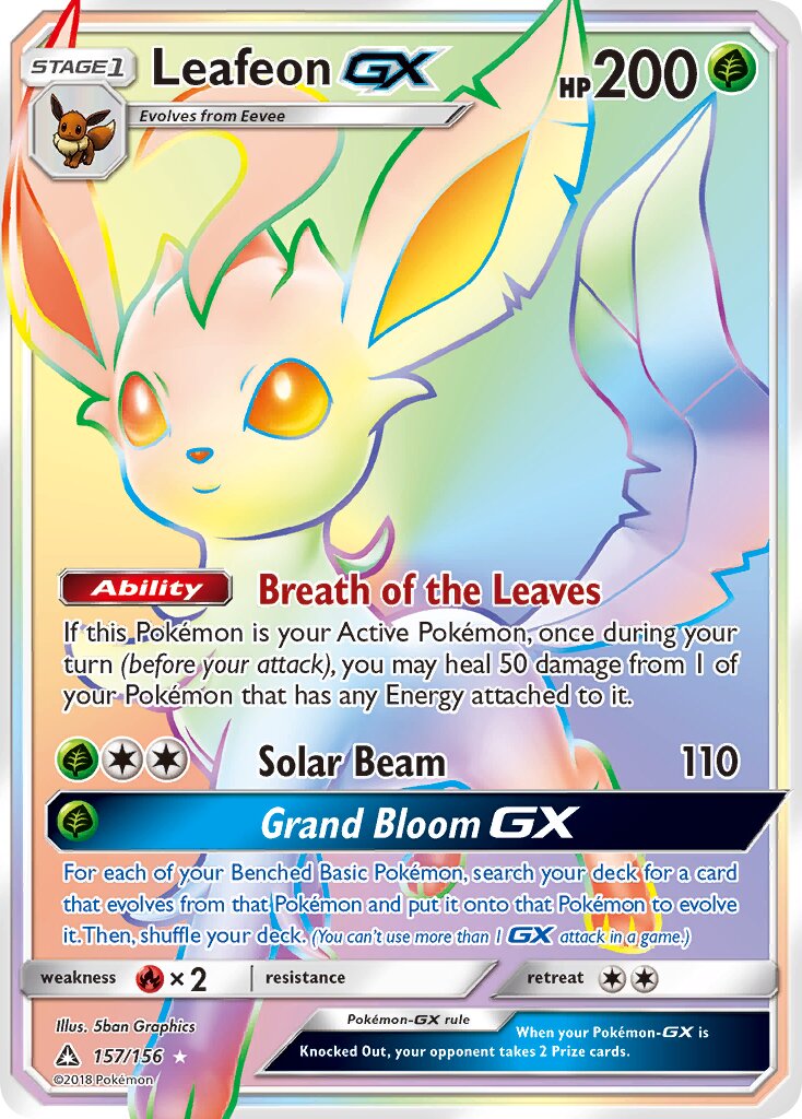 Leafeon-GX 157/156 — Ultra Prism (English Pokémon TCG card)