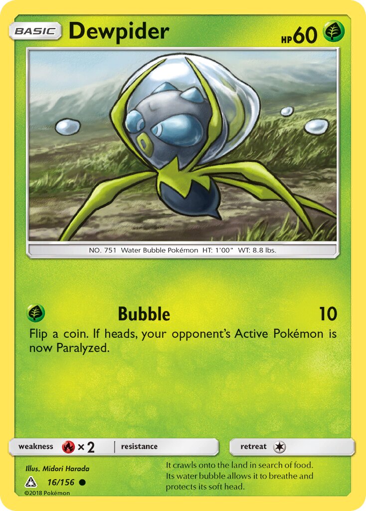 Dewpider 016/156 — Ultra Prism (English Pokémon TCG card)