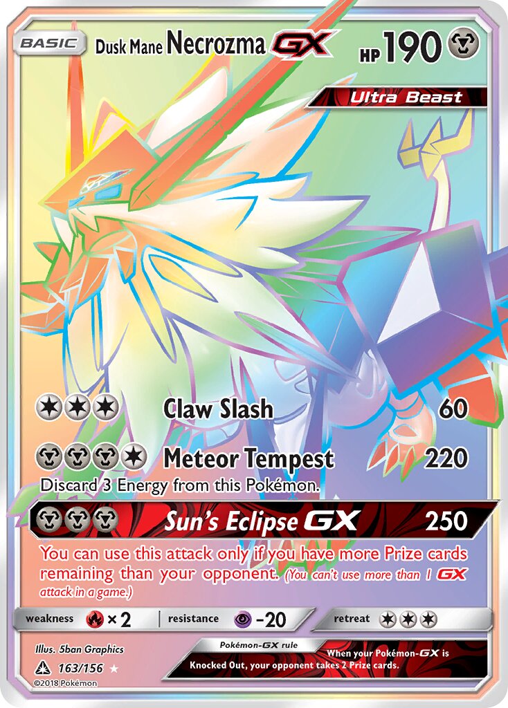 Dusk Mane Necrozma-GX 163/156 — Ultra Prism (English Pokémon TCG card)